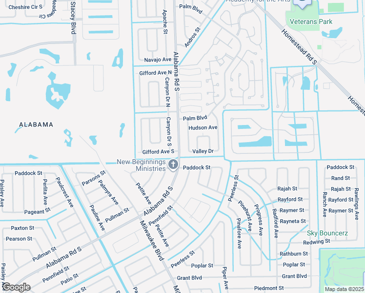 map of restaurants, bars, coffee shops, grocery stores, and more near 420 Valley Drive in Lehigh Acres