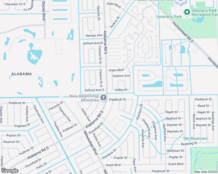 map of restaurants, bars, coffee shops, grocery stores, and more near 420 Valley Drive in Lehigh Acres
