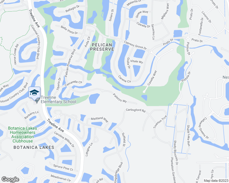 map of restaurants, bars, coffee shops, grocery stores, and more near 10740 Palazzo Way in Fort Myers