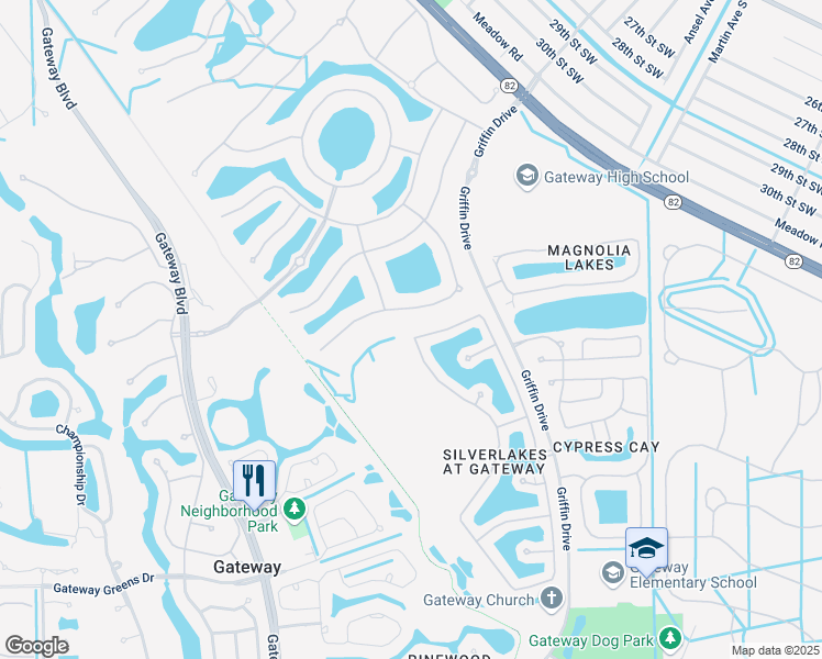 map of restaurants, bars, coffee shops, grocery stores, and more near 11094 Lakeland Circle in Fort Myers