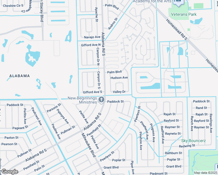 map of restaurants, bars, coffee shops, grocery stores, and more near 420 Valley Drive in Lehigh Acres
