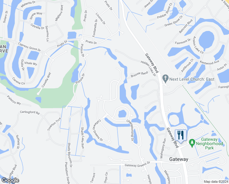 map of restaurants, bars, coffee shops, grocery stores, and more near 11965 Cypress Links Drive in Fort Myers