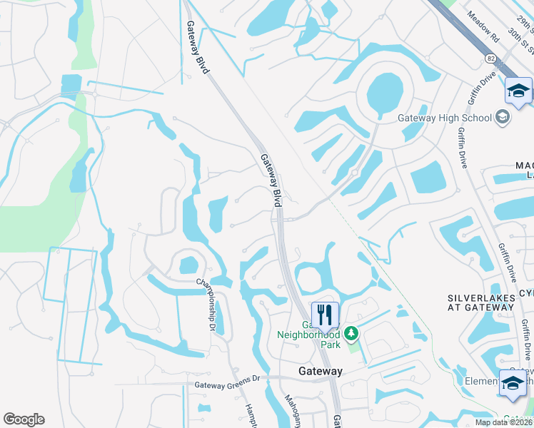 map of restaurants, bars, coffee shops, grocery stores, and more near 12500 Walden Run Drive in Fort Myers