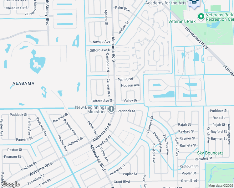 map of restaurants, bars, coffee shops, grocery stores, and more near 420 Valley Drive in Lehigh Acres