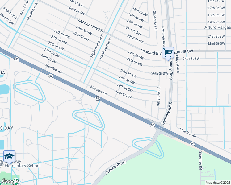 map of restaurants, bars, coffee shops, grocery stores, and more near 4501 30th Street Southwest in Lehigh Acres