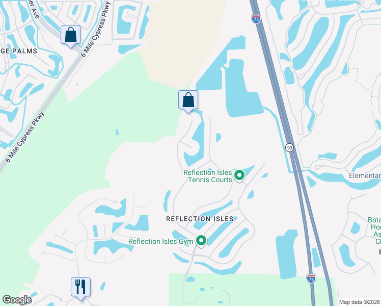 map of restaurants, bars, coffee shops, grocery stores, and more near 9122 Sandhill Crane Court in Fort Myers