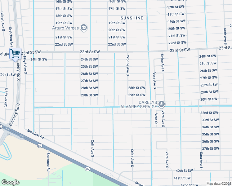 map of restaurants, bars, coffee shops, grocery stores, and more near 3812 29th Street Southwest in Lehigh Acres