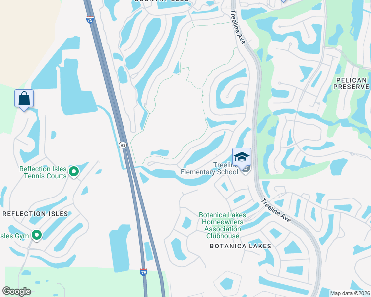 map of restaurants, bars, coffee shops, grocery stores, and more near 11017 Mill Creek Way in Fort Myers