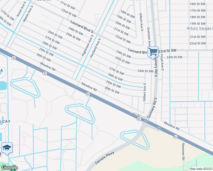 map of restaurants, bars, coffee shops, grocery stores, and more near 4502 30th Street Southwest in Lehigh Acres