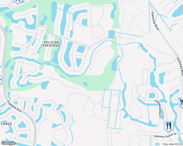 map of restaurants, bars, coffee shops, grocery stores, and more near 10524 Casella Way in Fort Myers