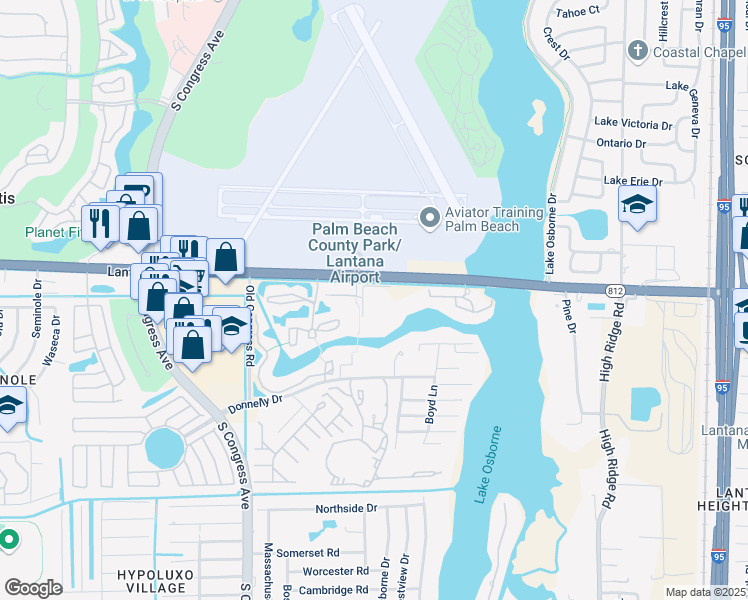 map of restaurants, bars, coffee shops, grocery stores, and more near in Palm Beach County