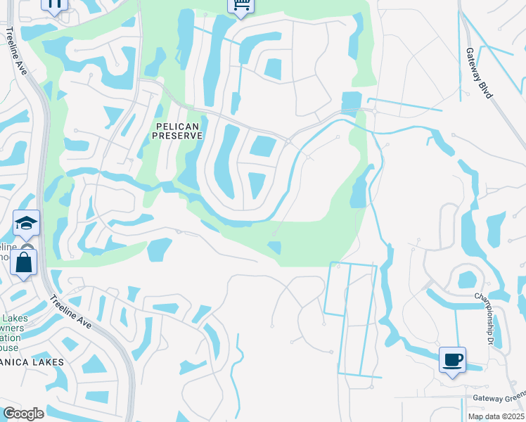 map of restaurants, bars, coffee shops, grocery stores, and more near 10596 Carena Circle in Fort Myers