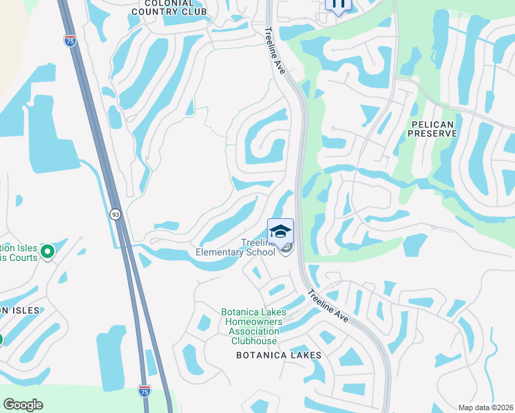 map of restaurants, bars, coffee shops, grocery stores, and more near 11031 Mill Creek Way in Fort Myers