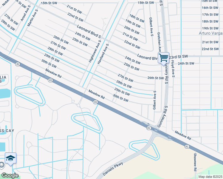 map of restaurants, bars, coffee shops, grocery stores, and more near 4509 29th Street Southwest in Lehigh Acres