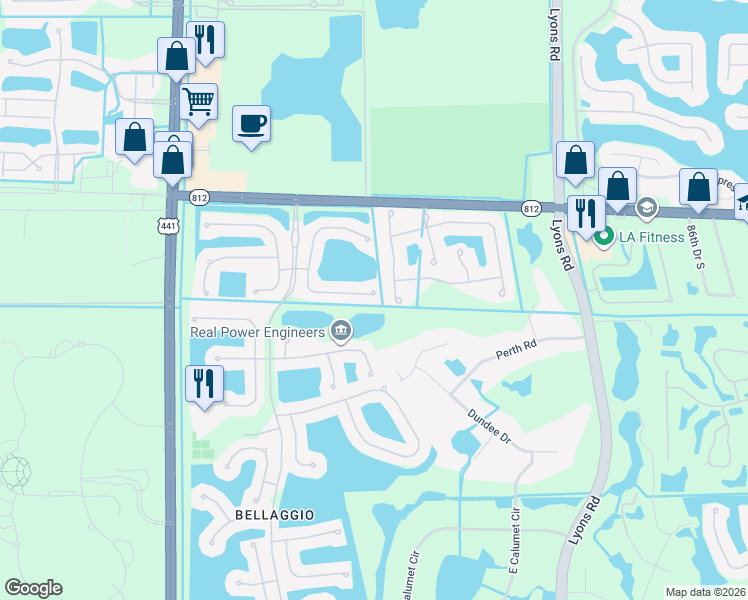 map of restaurants, bars, coffee shops, grocery stores, and more near 9540 Taormina Street in Lake Worth