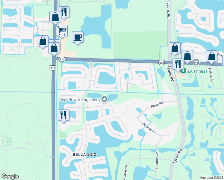 map of restaurants, bars, coffee shops, grocery stores, and more near 9540 Taormina Street in Lake Worth
