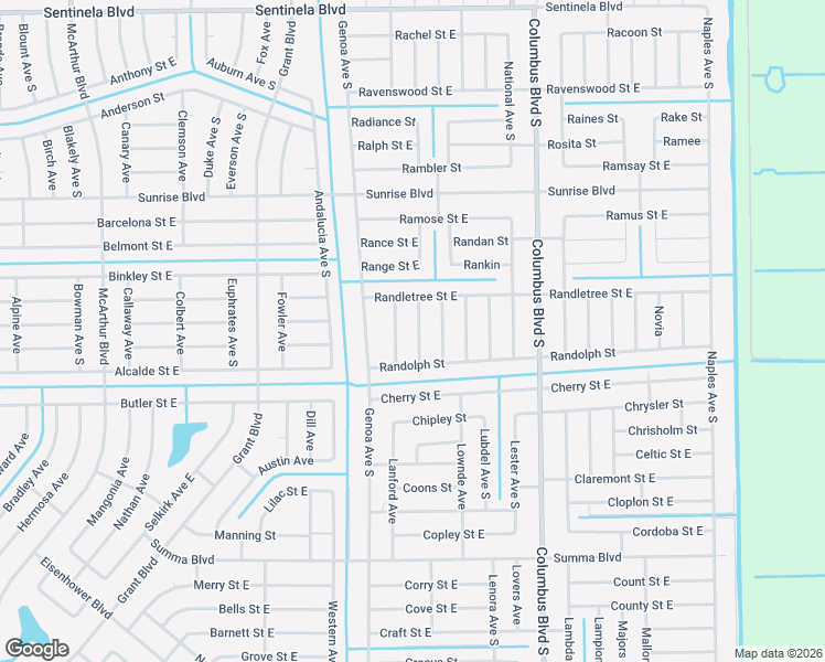 map of restaurants, bars, coffee shops, grocery stores, and more near 239 Nancy Avenu South in Lehigh Acres