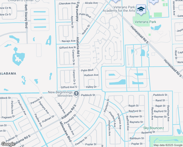 map of restaurants, bars, coffee shops, grocery stores, and more near 908 Hudson Avenue in Lehigh Acres