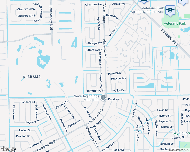 map of restaurants, bars, coffee shops, grocery stores, and more near 406 Morgan Circle South in Lehigh Acres