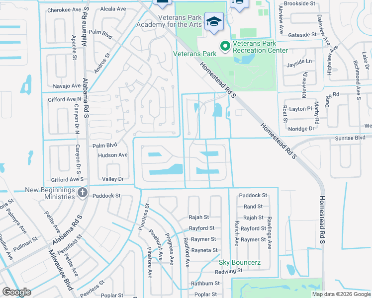 map of restaurants, bars, coffee shops, grocery stores, and more near 10578 Canal Brook Lane in Lehigh Acres