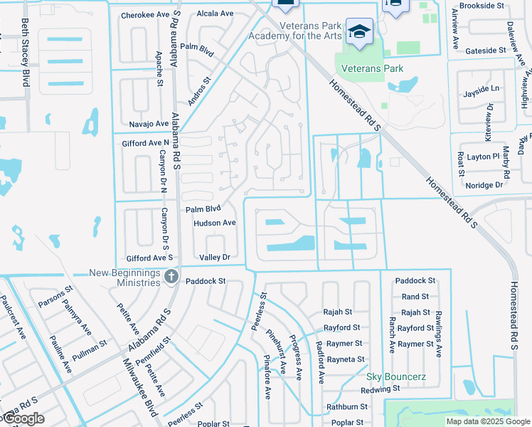map of restaurants, bars, coffee shops, grocery stores, and more near 10497 Canal Brook Lane in Lehigh Acres