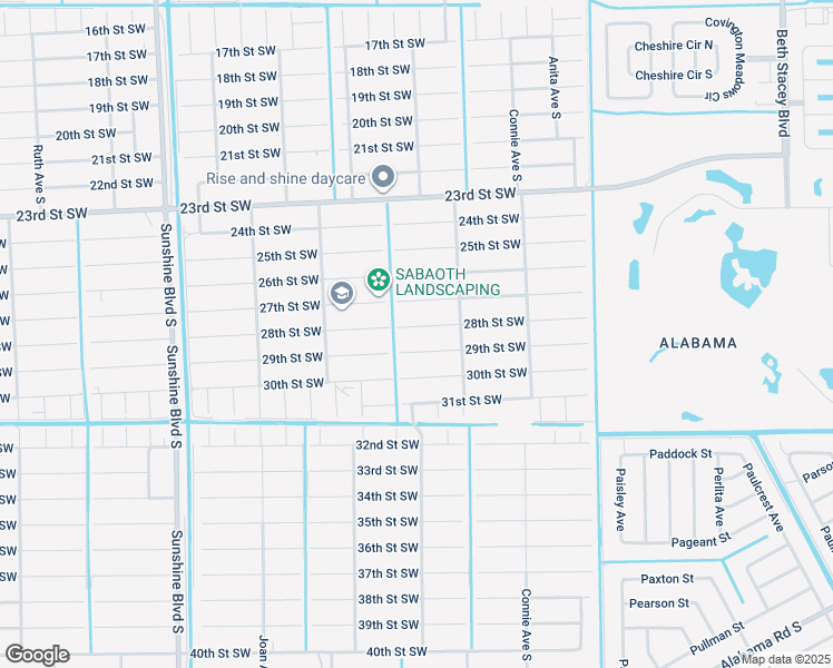 map of restaurants, bars, coffee shops, grocery stores, and more near 2713 28th Street Southwest in Lehigh Acres