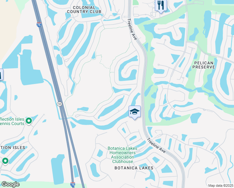 map of restaurants, bars, coffee shops, grocery stores, and more near 11031 Mill Creek Way in Fort Myers