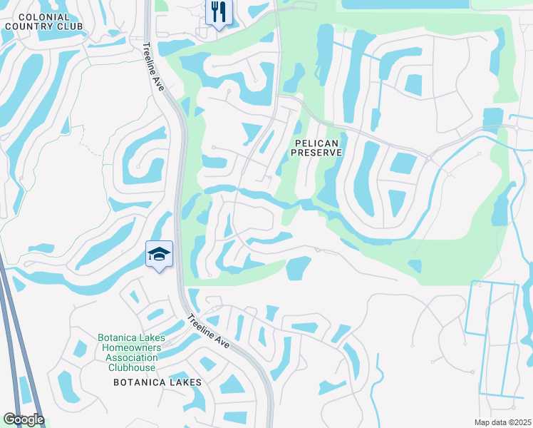 map of restaurants, bars, coffee shops, grocery stores, and more near 10649 Camarelle Circle in Fort Myers
