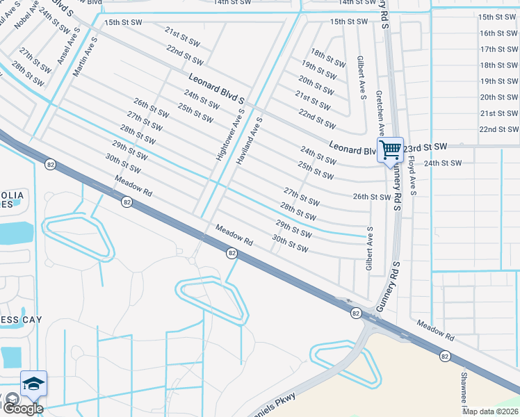 map of restaurants, bars, coffee shops, grocery stores, and more near 4524 30th Street Southwest in Lehigh Acres