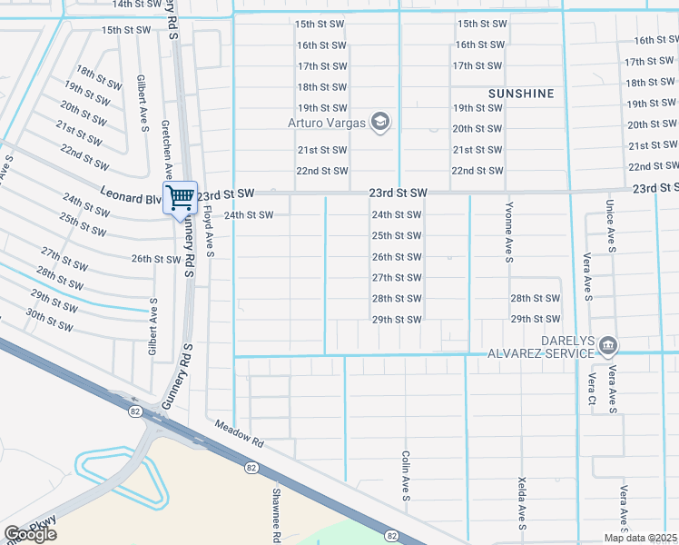 map of restaurants, bars, coffee shops, grocery stores, and more near 4029 27th Street Southwest in Lehigh Acres