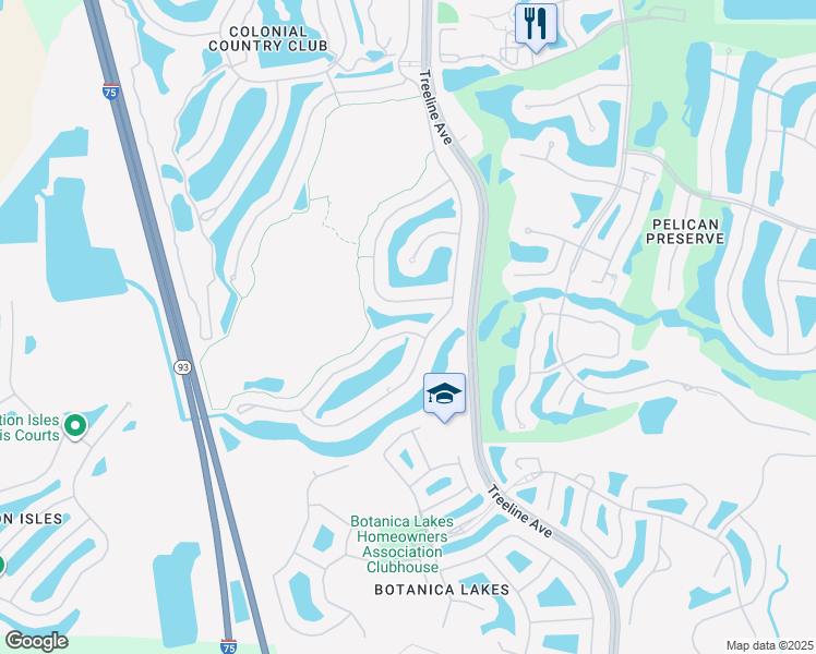 map of restaurants, bars, coffee shops, grocery stores, and more near 11031 Mill Creek Way in Fort Myers