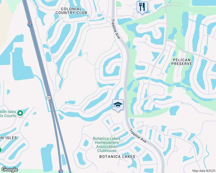 map of restaurants, bars, coffee shops, grocery stores, and more near 11031 Mill Creek Way in Fort Myers