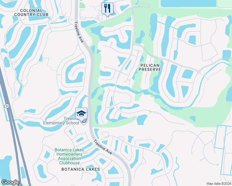 map of restaurants, bars, coffee shops, grocery stores, and more near 10686 Camarelle Circle in Fort Myers