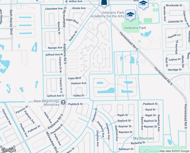 map of restaurants, bars, coffee shops, grocery stores, and more near 10497 Canal Brook Lane in Lehigh Acres