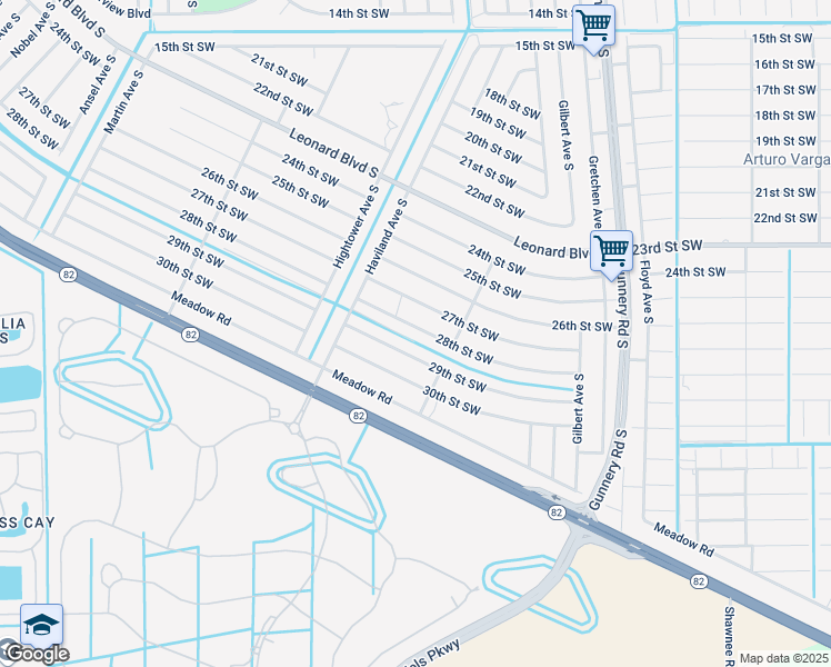 map of restaurants, bars, coffee shops, grocery stores, and more near 4517 27th Street Southwest in Lehigh Acres