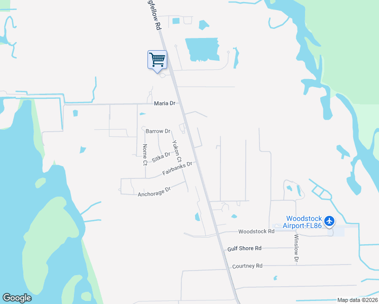 map of restaurants, bars, coffee shops, grocery stores, and more near 8809 Skagway Court in Saint James City