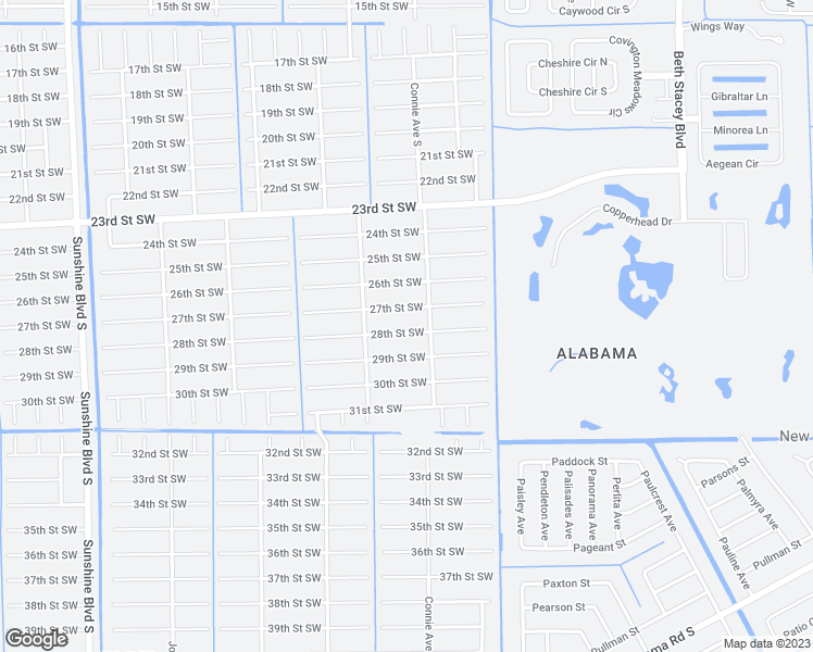 map of restaurants, bars, coffee shops, grocery stores, and more near 2606 28th Street Southwest in Lehigh Acres