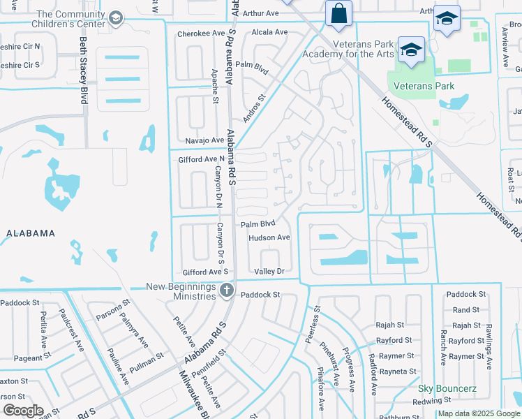 map of restaurants, bars, coffee shops, grocery stores, and more near 10641 Windsmont Court in Lehigh Acres