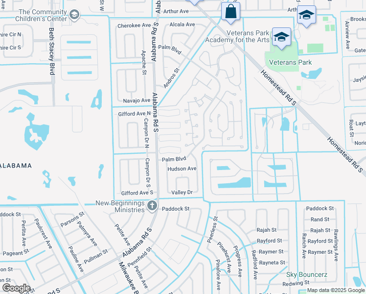 map of restaurants, bars, coffee shops, grocery stores, and more near 10641 Windsmont Court in Lehigh Acres