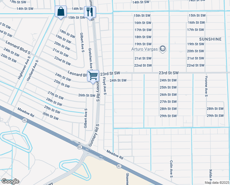 map of restaurants, bars, coffee shops, grocery stores, and more near 4214 26th Street Southwest in Lehigh Acres