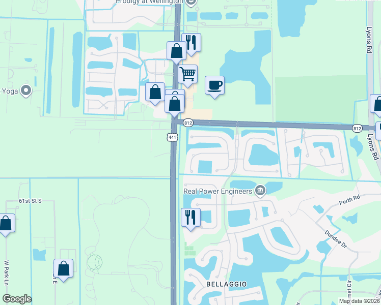 map of restaurants, bars, coffee shops, grocery stores, and more near 9935 Torino Drive in Lake Worth