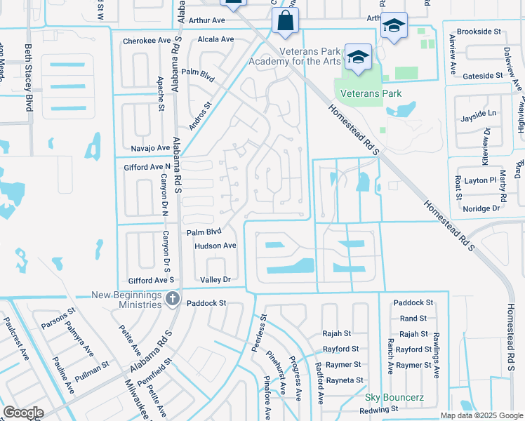 map of restaurants, bars, coffee shops, grocery stores, and more near 19393 Orchidtree Court in Lehigh Acres