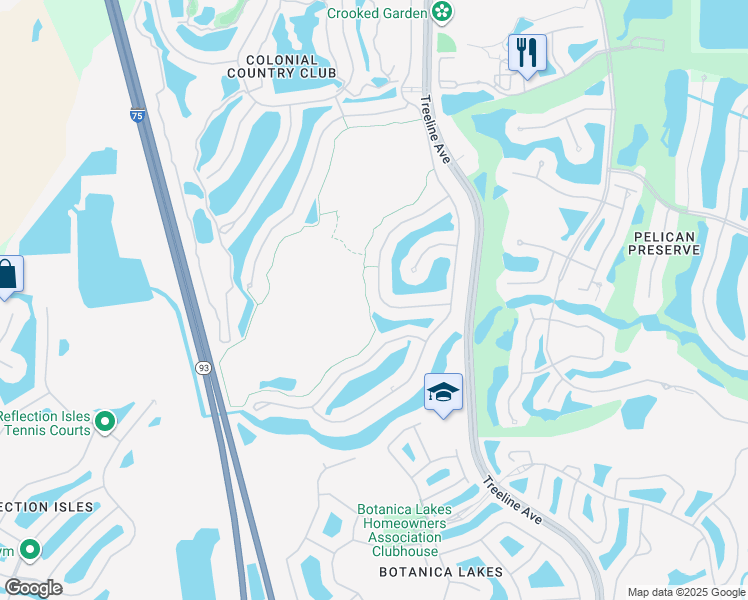 map of restaurants, bars, coffee shops, grocery stores, and more near 10000 Horse Creek Road in Fort Myers