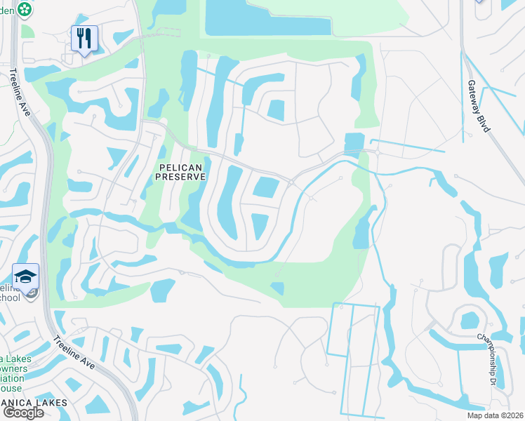 map of restaurants, bars, coffee shops, grocery stores, and more near 11208 Vitale Way in Fort Myers