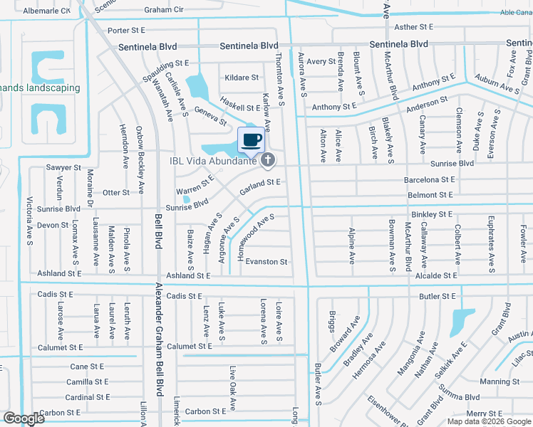 map of restaurants, bars, coffee shops, grocery stores, and more near 209 Homewood Avenue South in Lehigh Acres