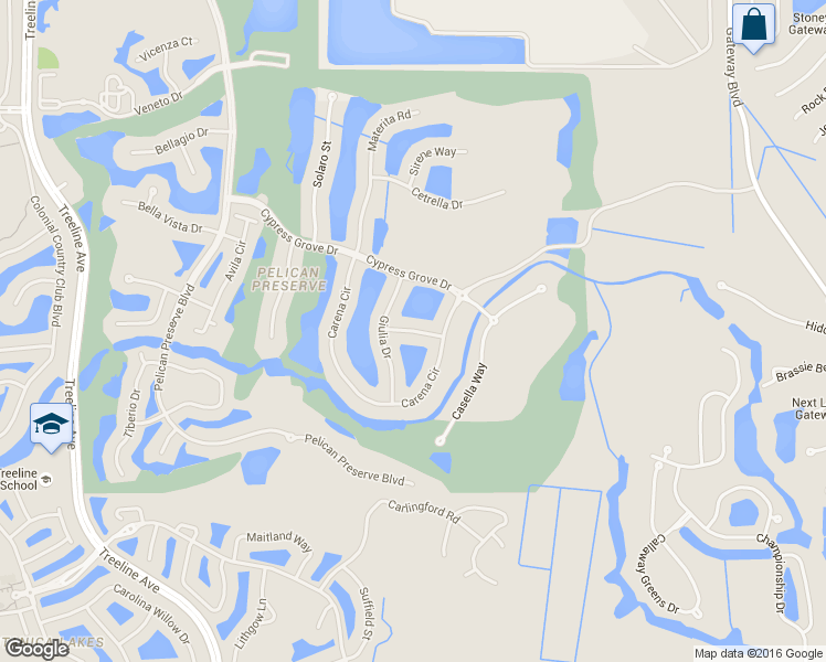 map of restaurants, bars, coffee shops, grocery stores, and more near Vitale Way in Fort Myers