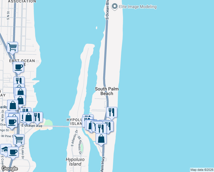 map of restaurants, bars, coffee shops, grocery stores, and more near in South Palm Beach