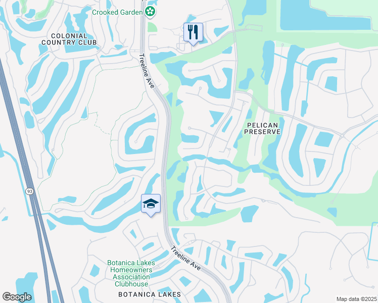 map of restaurants, bars, coffee shops, grocery stores, and more near 10804 Tiberio Drive in Fort Myers
