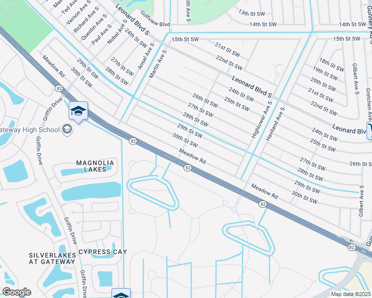 map of restaurants, bars, coffee shops, grocery stores, and more near 808 Meadow Road in Lehigh Acres