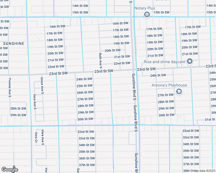 map of restaurants, bars, coffee shops, grocery stores, and more near 3203 25th Street Southwest in Lehigh Acres